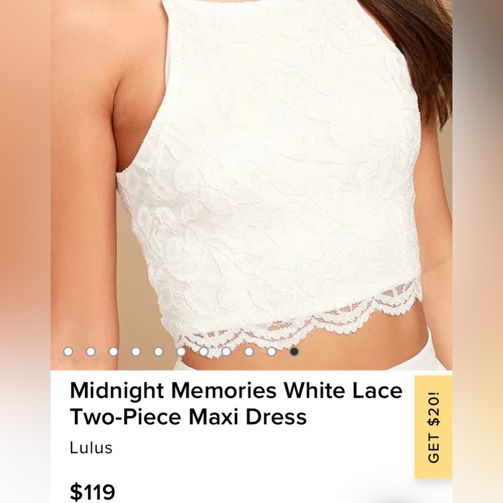 Lulus Midnight Memories White Lace Two-Piece Maxi Dress